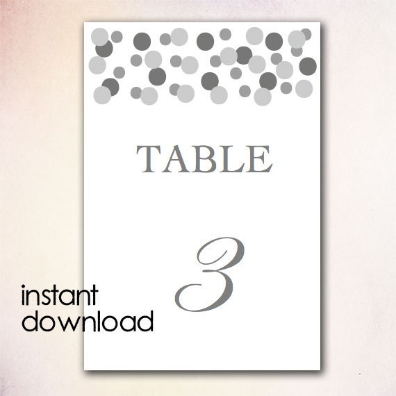 Items Similar To Diy Table Numbers Template Instant Download Microsoft Word Version Silver Table Number Template Word