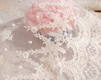 Beatuful white and Natural color lace, one yard cotton lace,Accessories,Very cute white lace for your handmade item