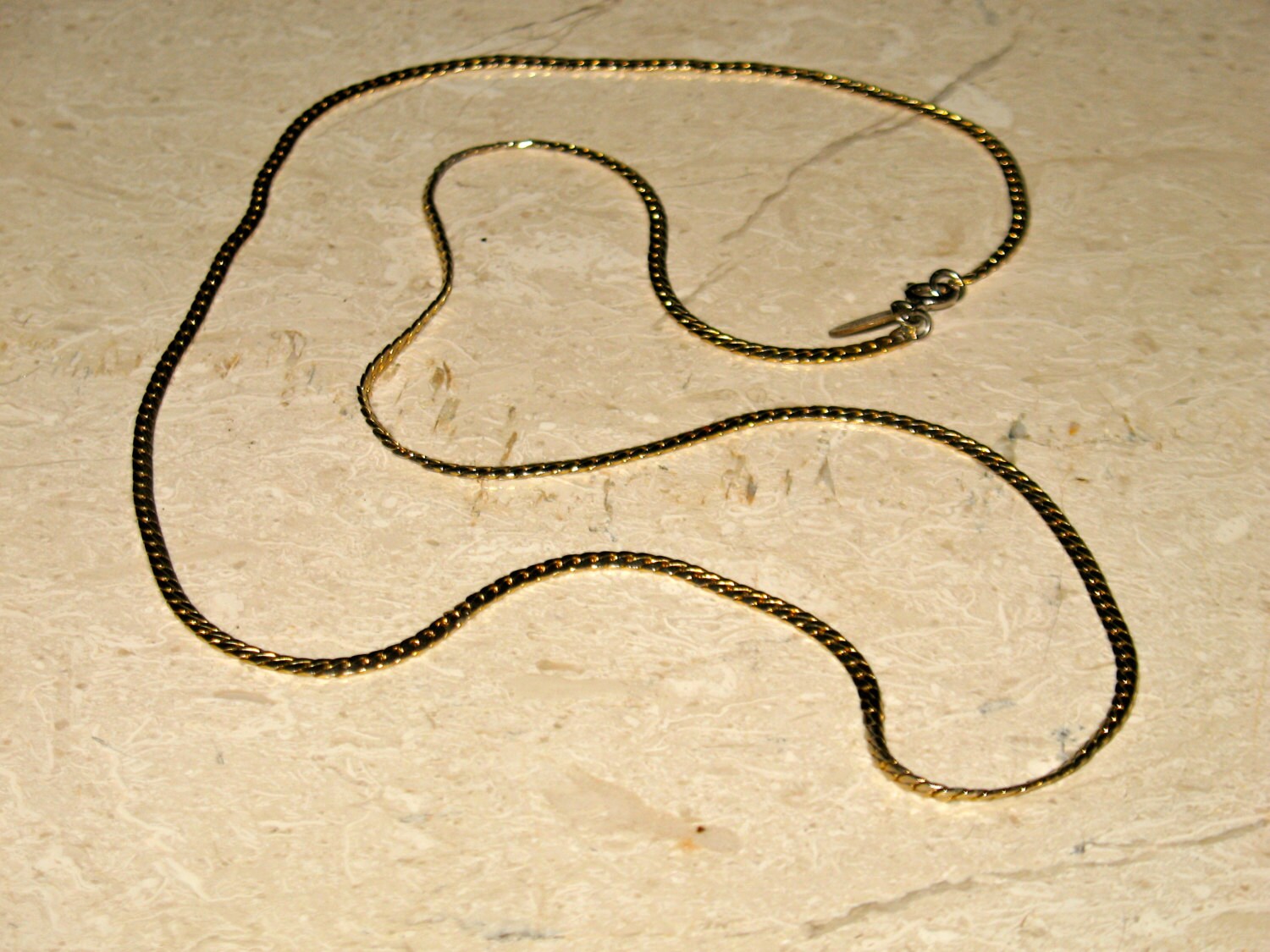 Vintage Les Bernard Gold Tone Chain Necklace 25 inch