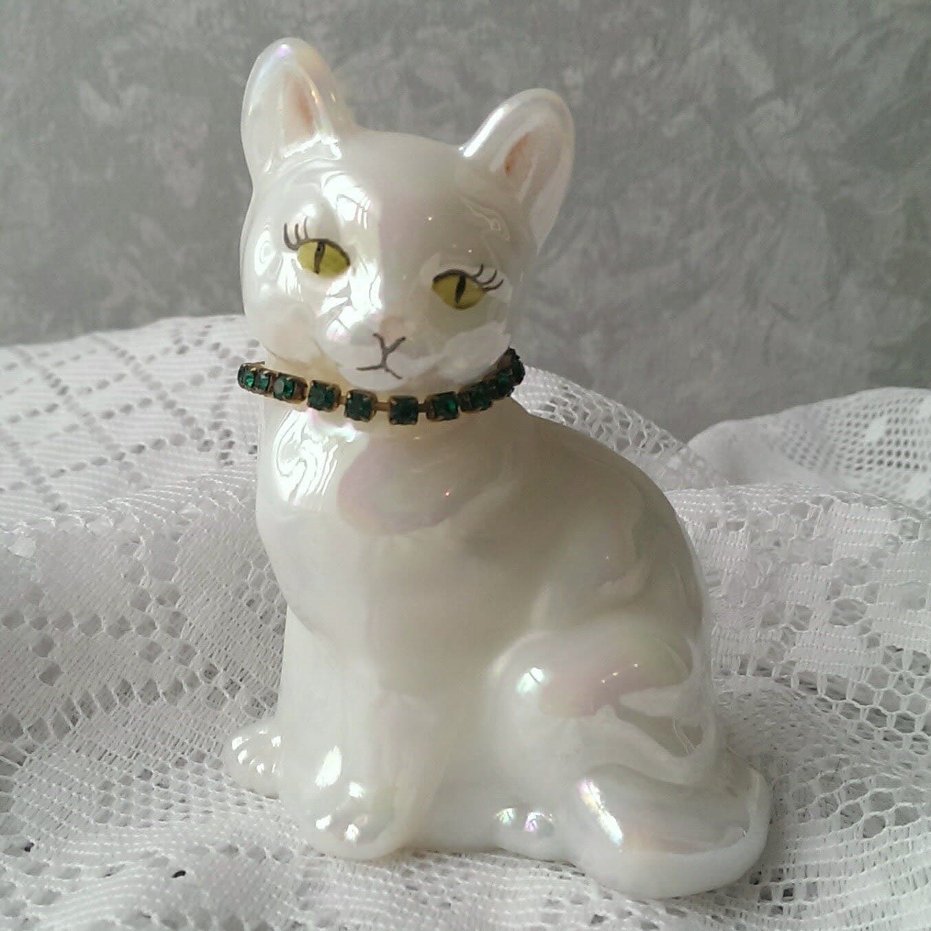 Stunning Fenton Carnival Glass Cat By Oldsoulvintageandart On Etsy