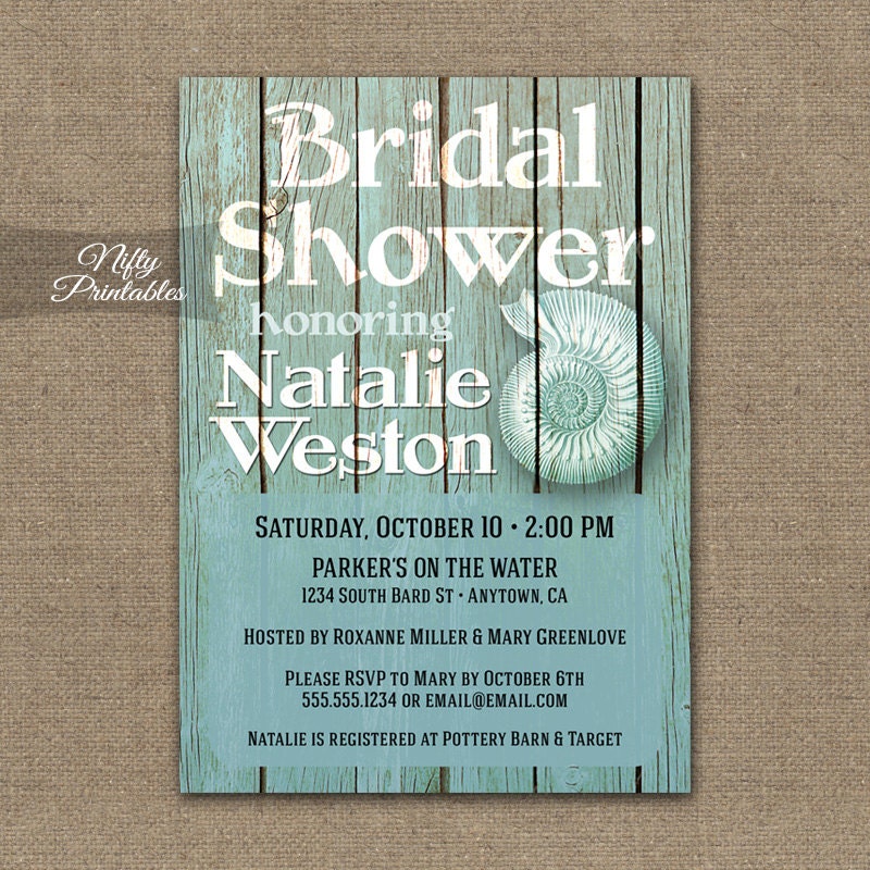 Beach Theme Bridal Shower Invitations 6