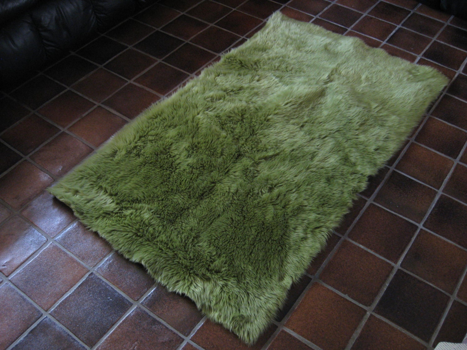 5' x 8' Premium Green Faux fur rug nonslip washable