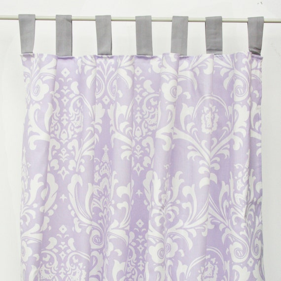 15% OFF SALE Lavender Sweet Lace Damask Curtain Panels