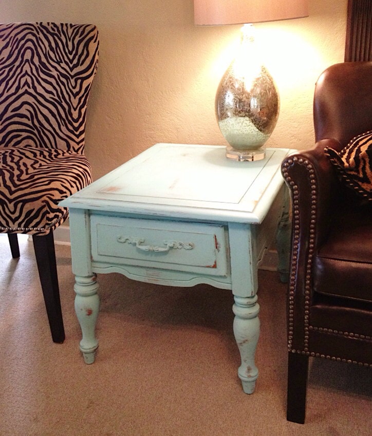 shabby chic end table duck egg blue chalk paint distressed shabby chic end table duck egg blue chalk paint distressed