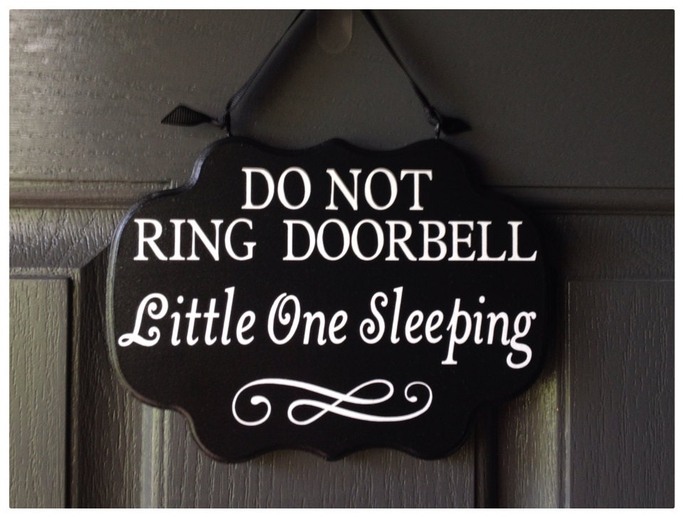 Do Not Ring Doorbell Little One Sleeping Sign Baby by HandyMomma