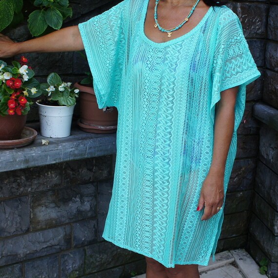 Mint Lace Beach Wear Turquoise Beach Dress