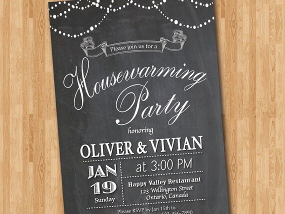 Housewarming Invitation Chalkborad New House Invite Moving Housewarming Invitation Chalkborad New House Invite Moving