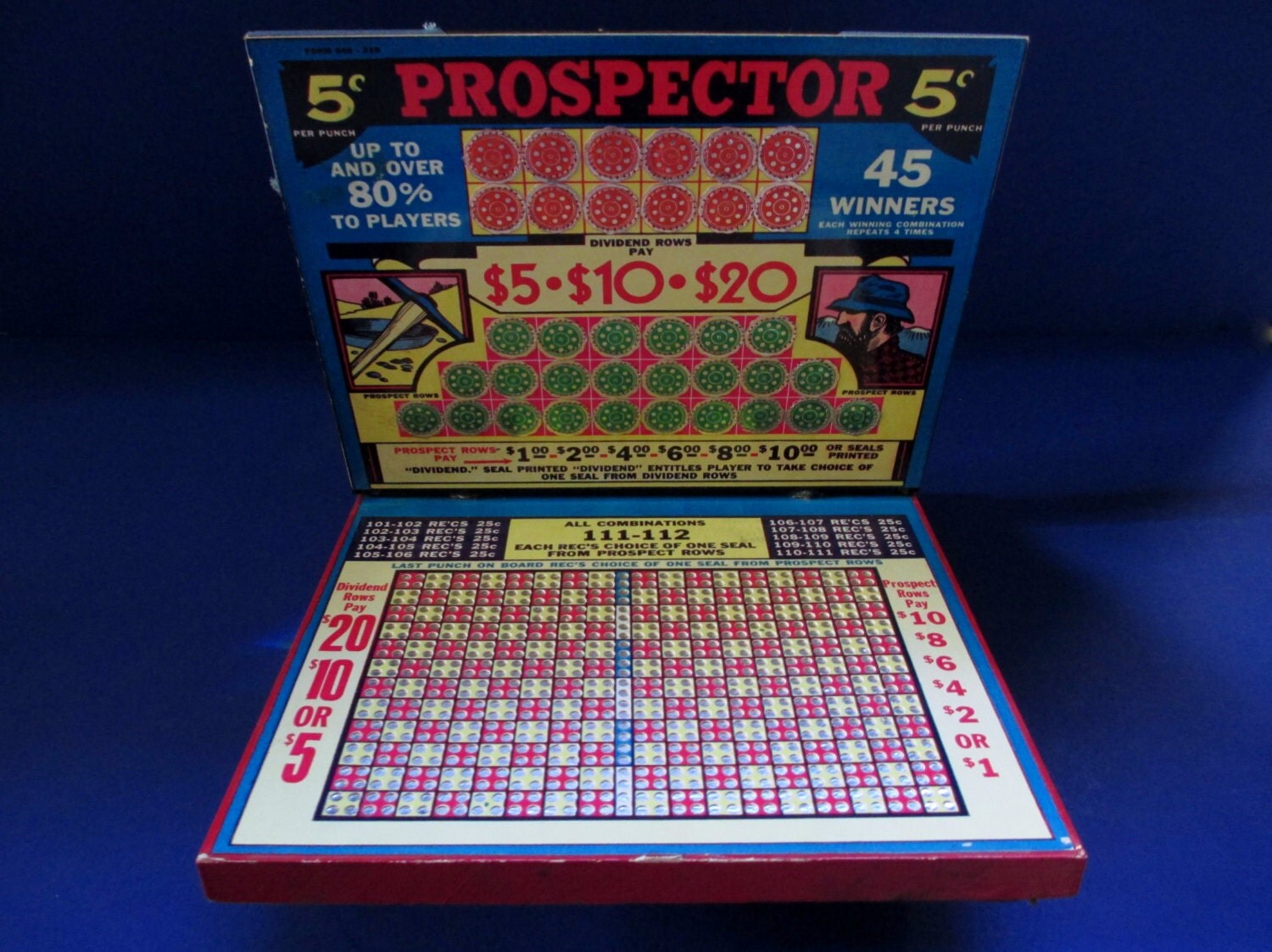 Game Vintage Game Punch Board And Dividend Seals