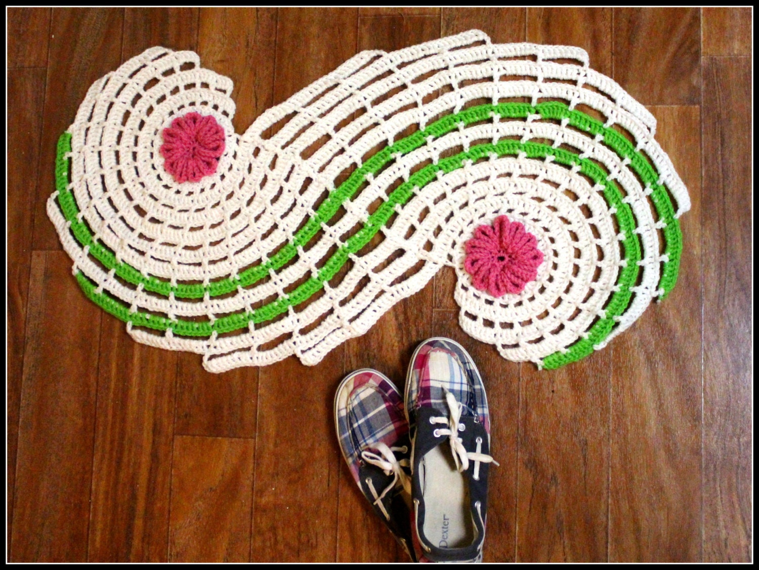 Decorative crochet rug door mat or bath mat by Alohomoracrafts
