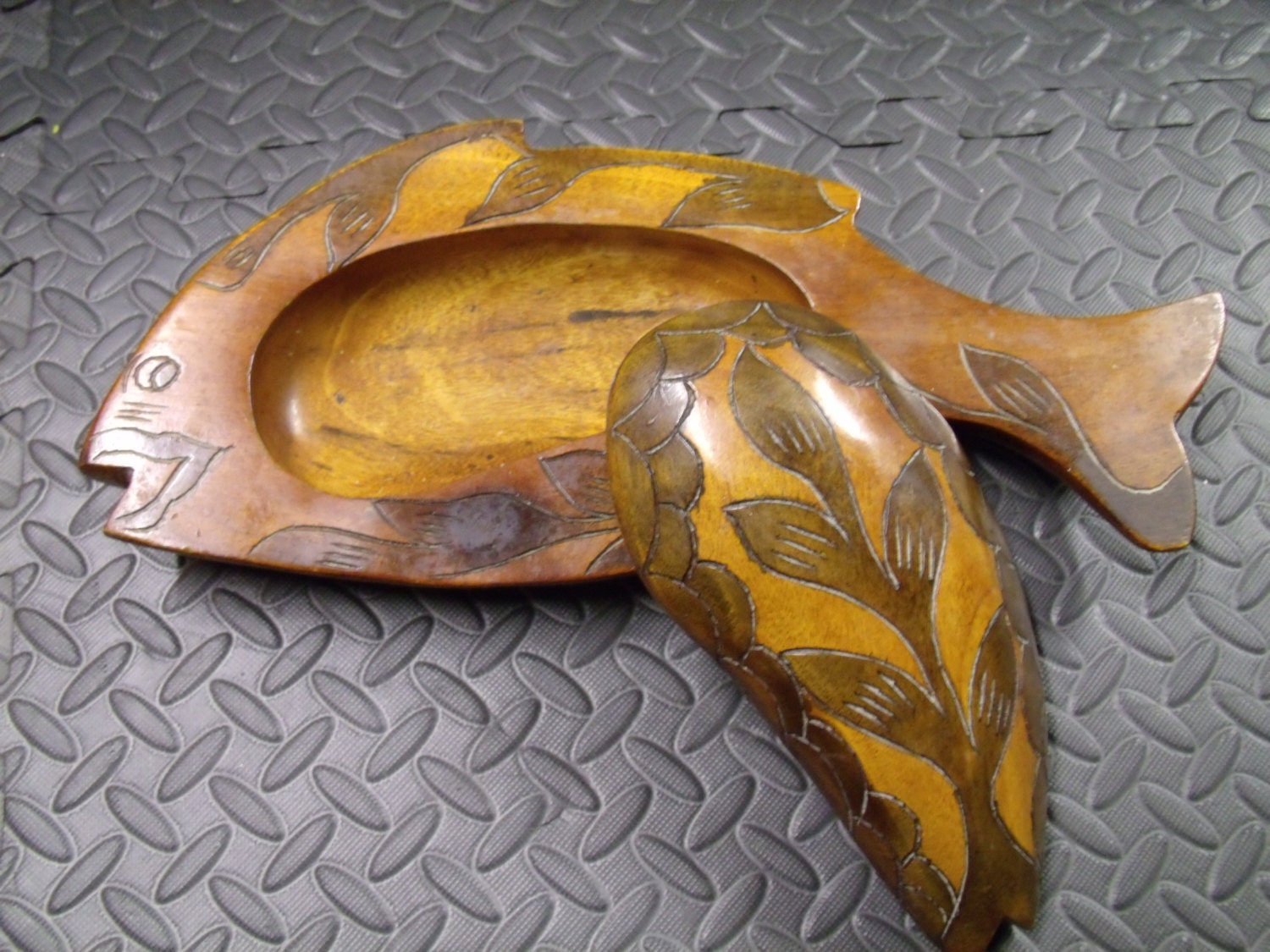 large wooden fish sculpture