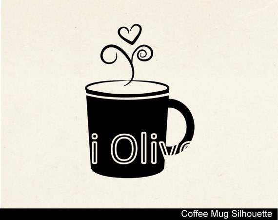 Download Items similar to SVG Coffee cup clip art, black coffee mug ...