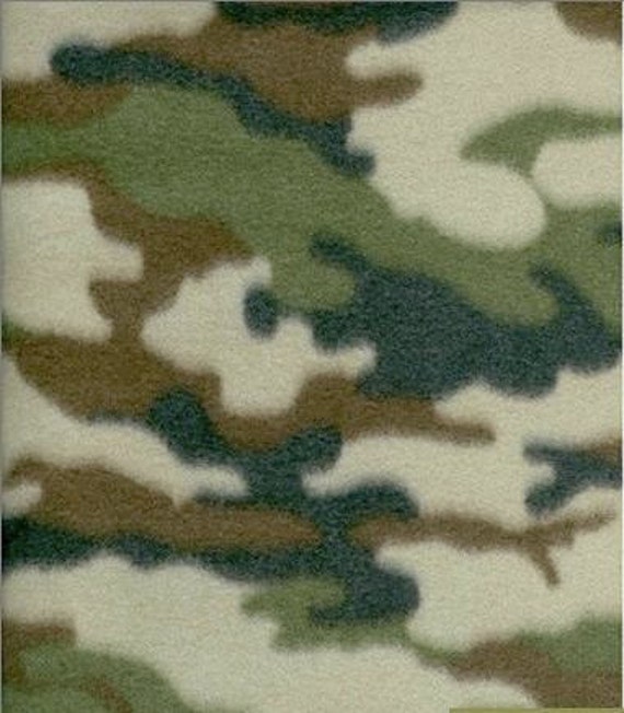On Sale Army Green Camo Fleece Fabric By by ReneesChoiceFabrics