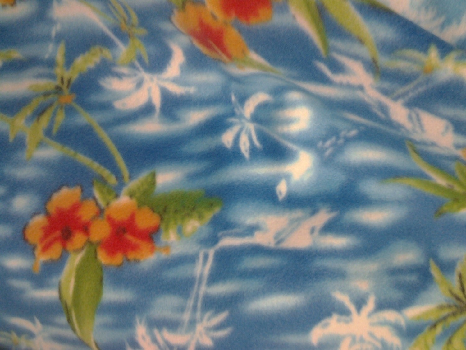 Hawaiian Floral Fleece Fabric By The Yard by ReneesChoiceFabrics
