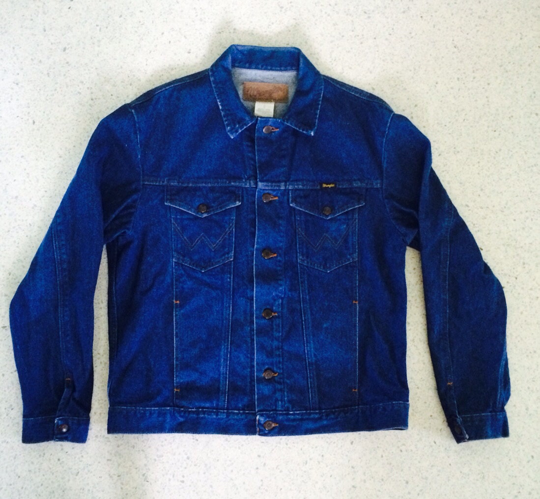 Vintage Wrangler Denim Jacket Mens Large by ShopKingDude on Etsy