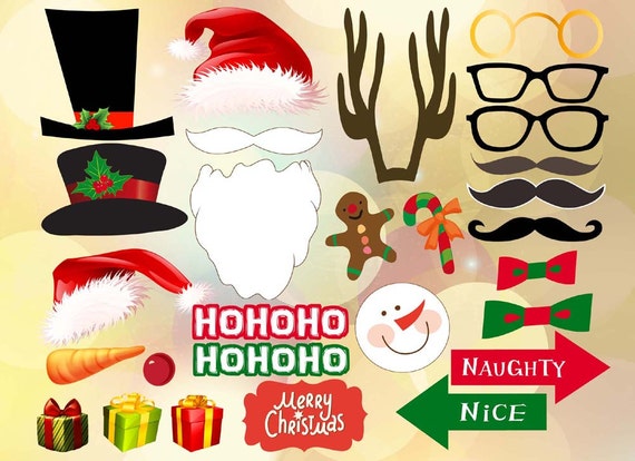 INSTANT DOWNLOAD: Christmas Photo Booth Props by OneStopDigital