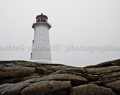 Peggy's Cove Fine Art Photography Lighthouse East Coast Canada Nova Scotia Mystical Light Grey Brown