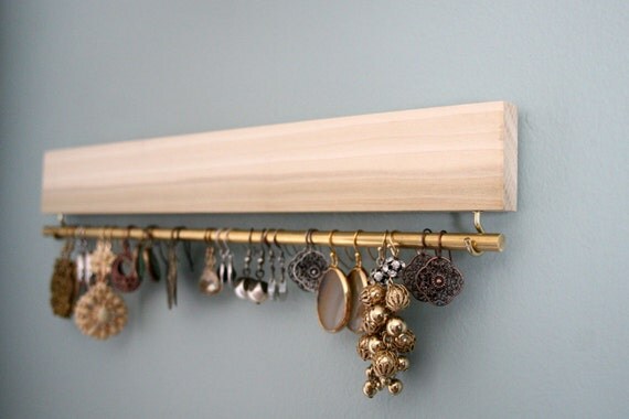 Natural Wood Earring Display Organizer Natural Wood Earring Display Organizer
