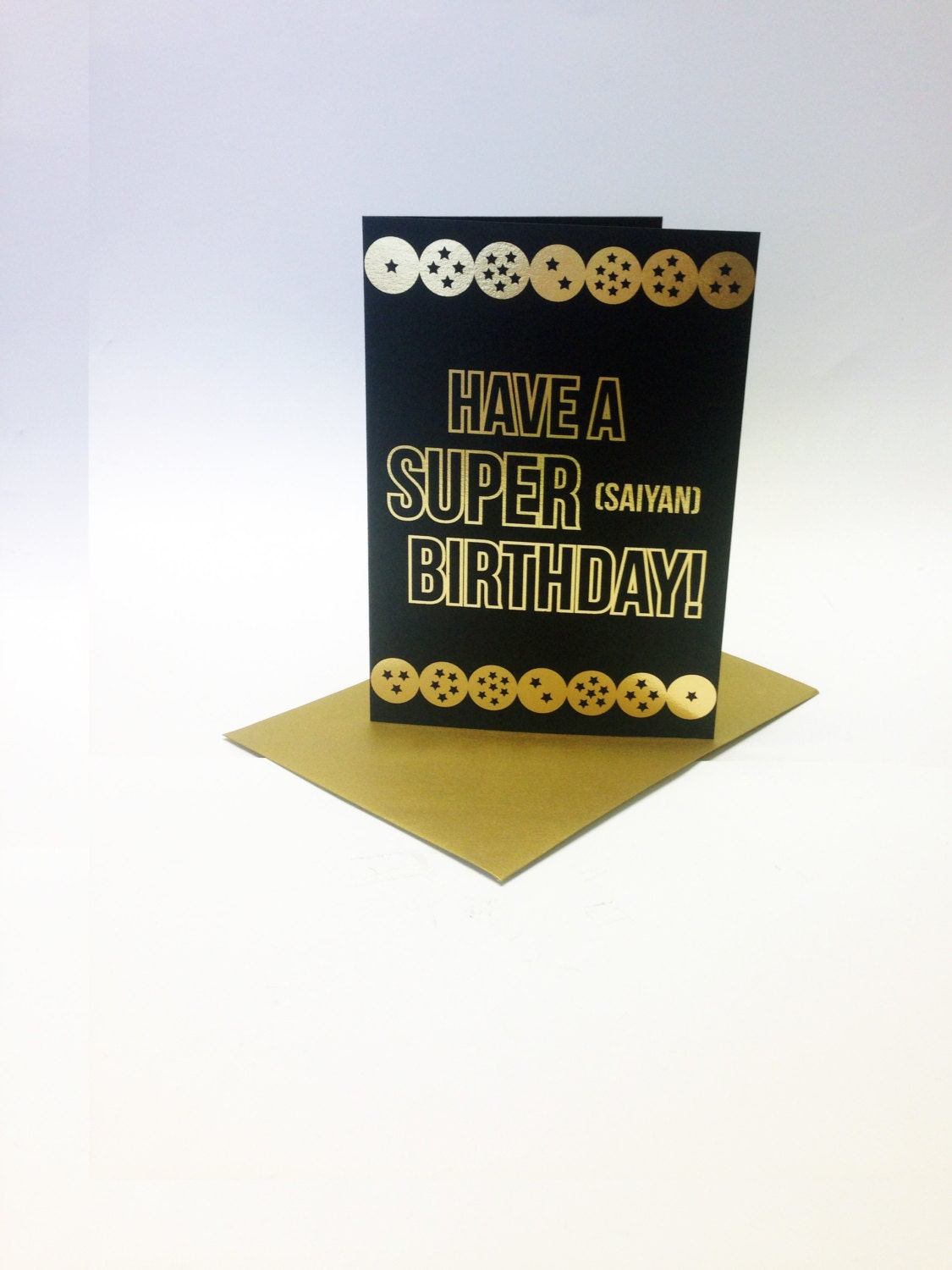 Dragon Ball Z Dragonball Z Inspired Birthday Card Printed In Metallic