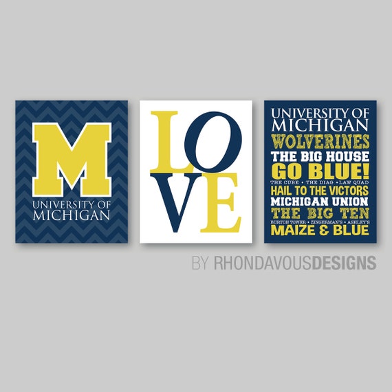 University of Michigan Wall Decor Michigan wall art