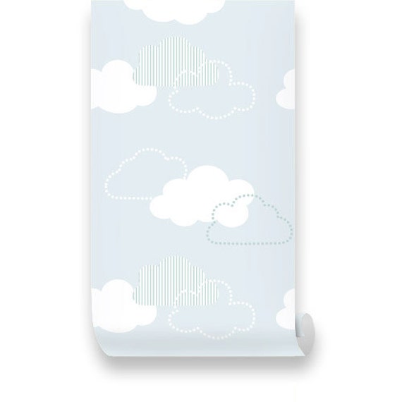 Flying Blue Clouds Removable Wallpaper Peel & Stick