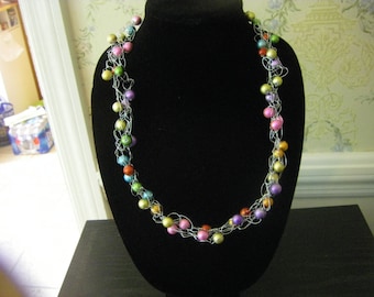 Hand "crocheted" 26 inch necklace OOAK