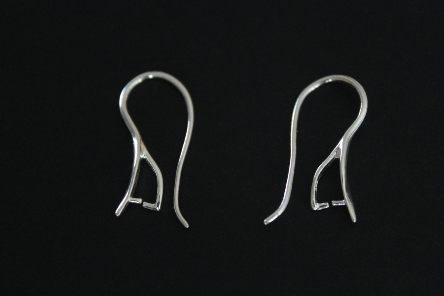 Sterling Silver Earring Findings 1 Pair open earwires by BEADSSES