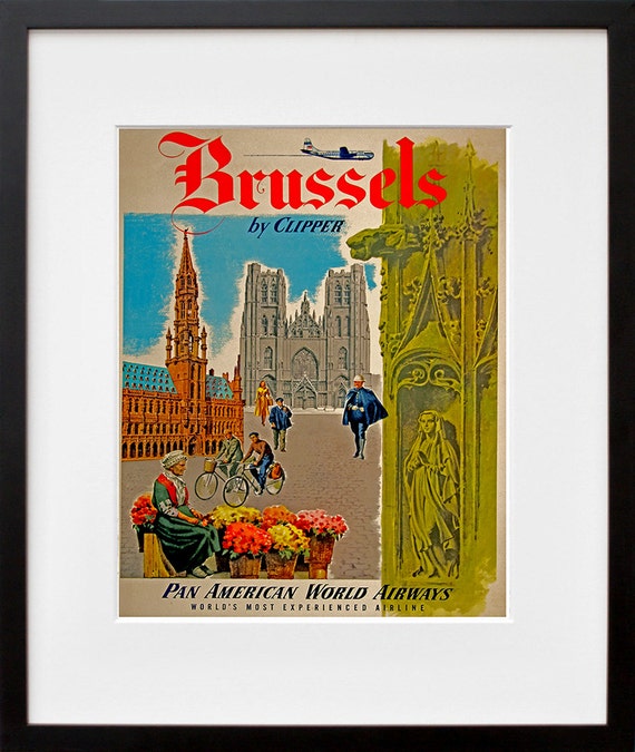 Belgium Travel Poster Brussels Wall Art Print ZT294