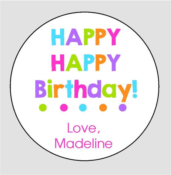 items similar to personalized happy birthday stickers the madeline