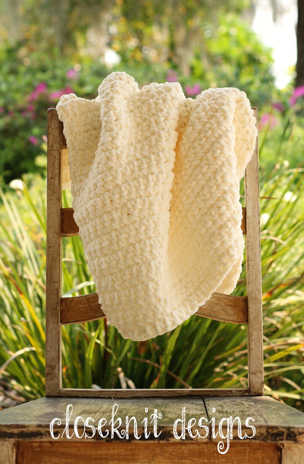 Baby Photo Prop Crochet Blanket for bucketsbaskets bowls