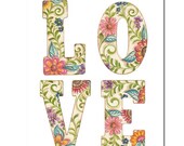 Printable art LOVE nursery print, digital download, floral letters, nursery decor, dorm decor Printable art LOVE nursery print, digital download, floral letters, nursery decor, dorm decor
