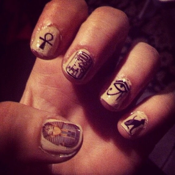 Egyptian Lover Nail Decals/ Nail Wraps/ Nail by KawaiiNailKandy