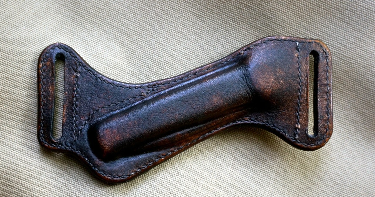 Custom Handmade Pancake Trapper Style Knife Sheath