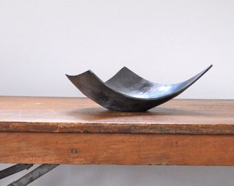 Angular Bowl, hand forged centerpiece, modern steel wedding gift, iron anniversary gift, housewarming gift, industrial home object