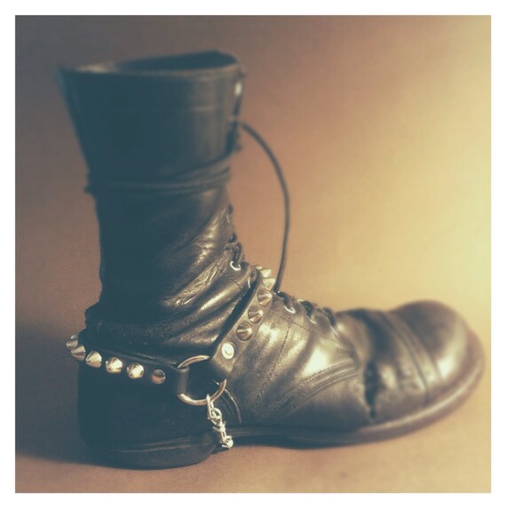 Studded Boot Strap UK82 studs punk punk boot chain