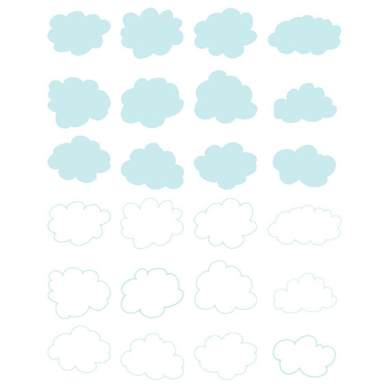 Premium Fluffy Clouds Clipart for Digital Scrapbooks