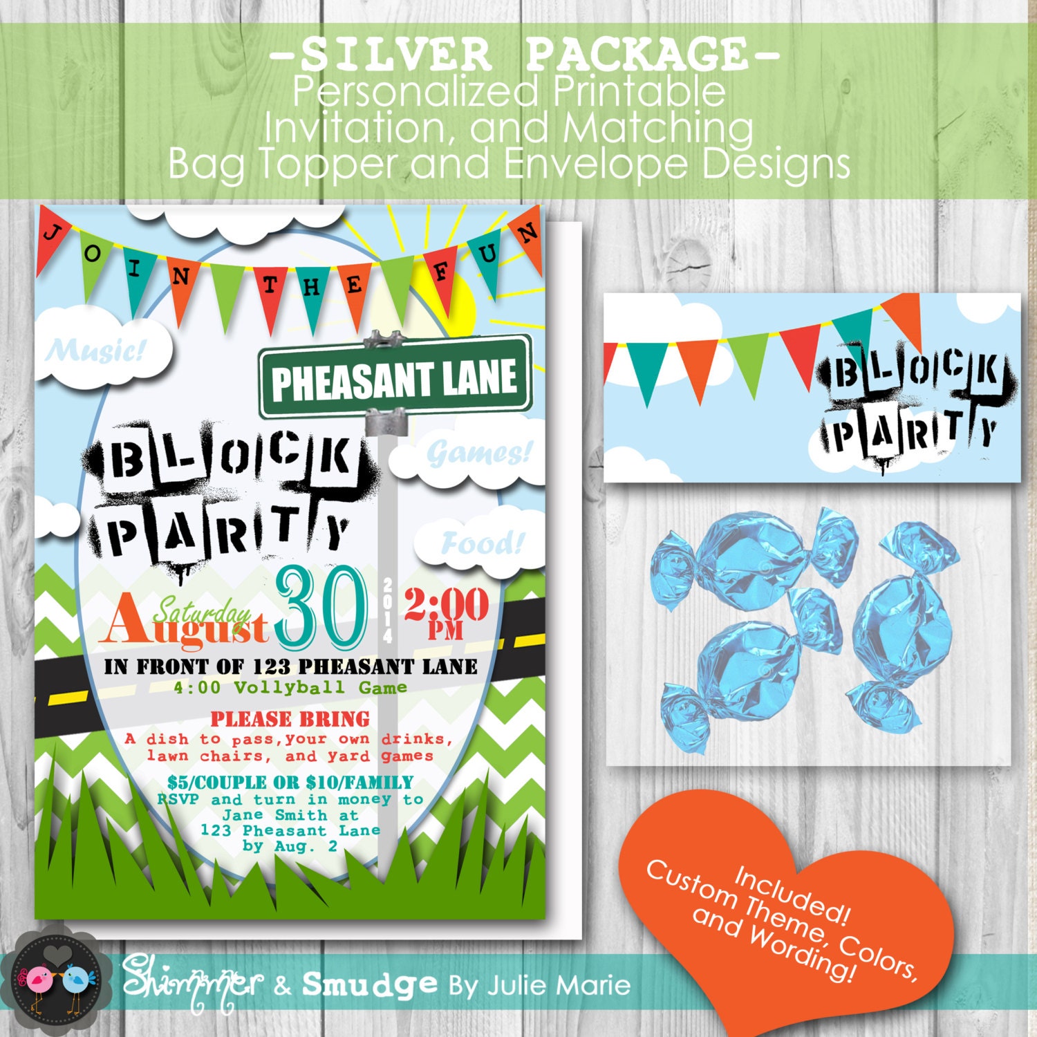 Neighborhood Block Party Personalized Printable Invitation