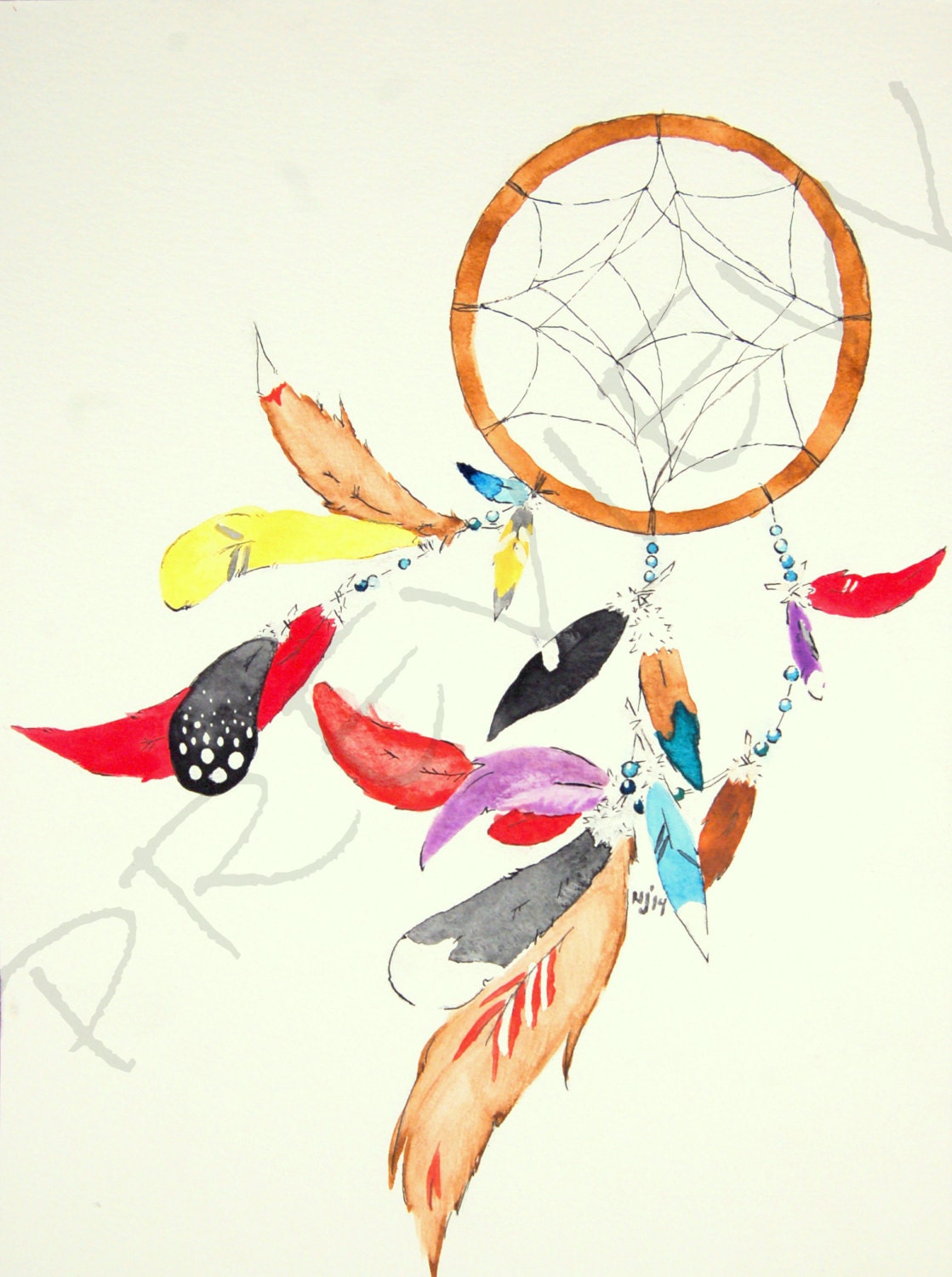 Watercolor Dream Catcher Digital Download