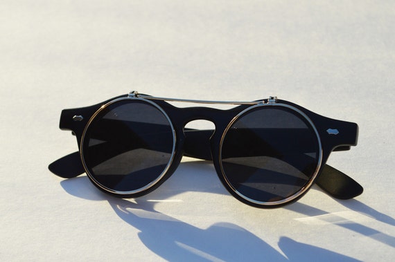 Black Retro Round Sunglasses Eyewear By Gardensofbutterflies 