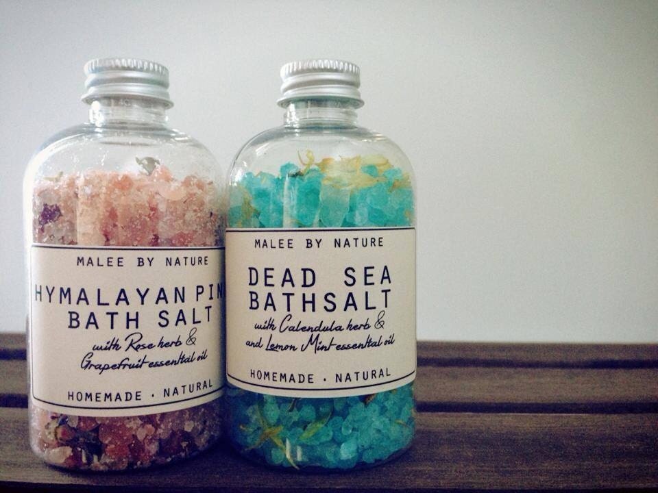 Bath Salt Himalayan Pink Salt & Dead Sea Salt as a set. Made