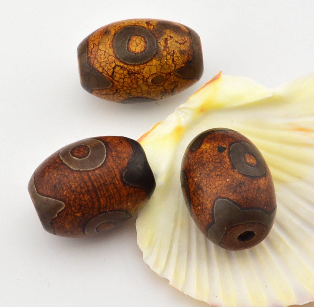 Tibetan Agate DZi Bead 3 EYE Totem Bead By Semistone On Etsy