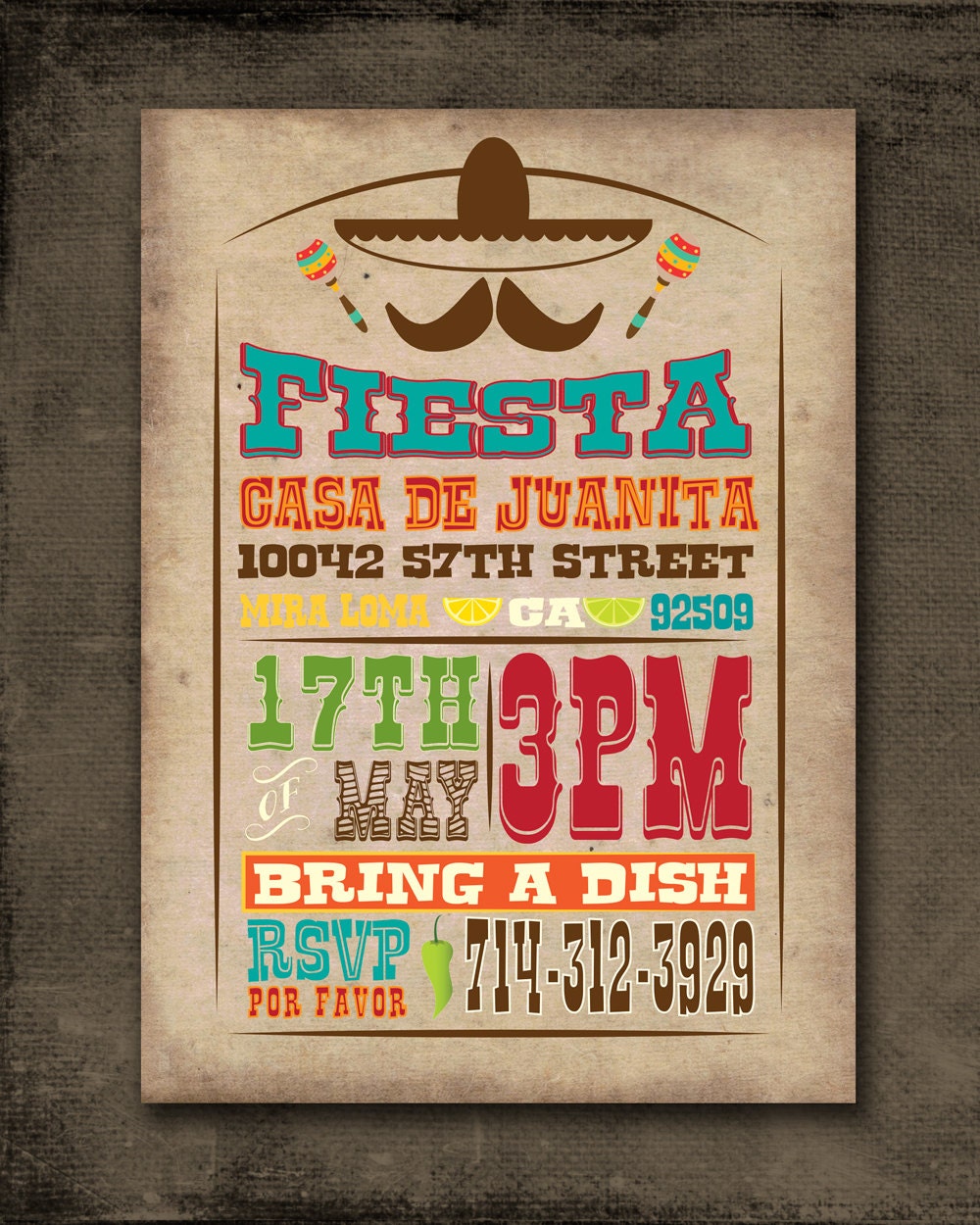 Fiesta Theme Party Invitations 3