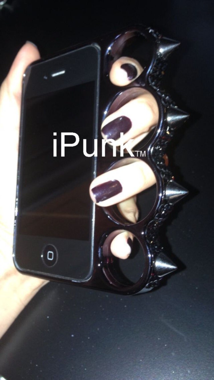 Spiked Brass Knuckles Phone Case with Rhinestones for by iPunk