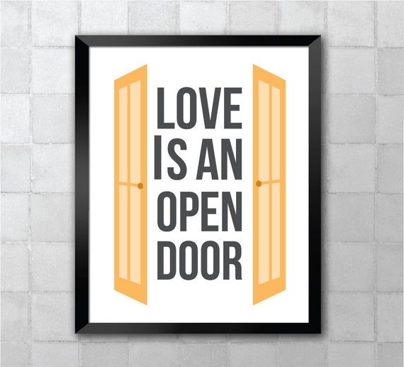 Items similar to Frozen Love is an Open Door Song Lyric Quote 8x10