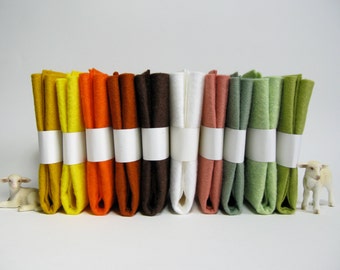 10 Piece Variety Pack of Wool Blend Felt Sheets 22.8cm x 30.4cm (9" x 12")