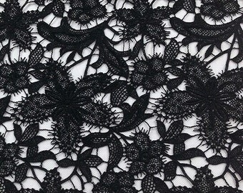 Black guipure lace | Etsy