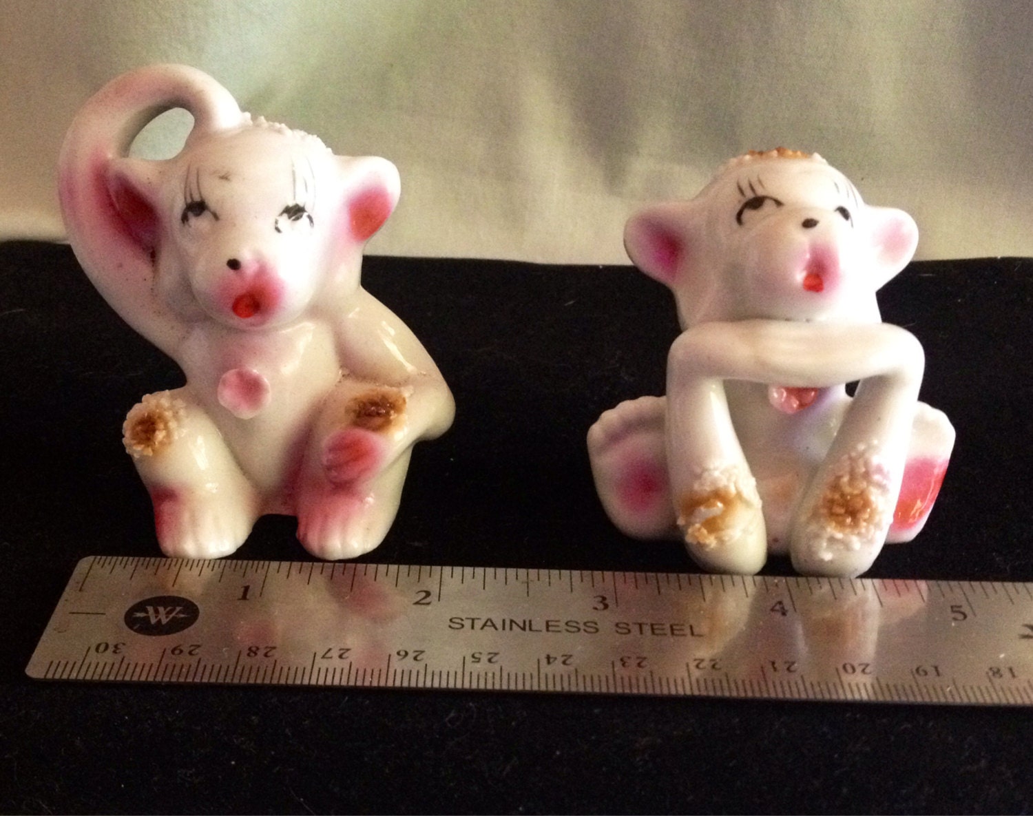 Vintage Porcelain Monkey Figurines by MomsClothesNStuff on Etsy