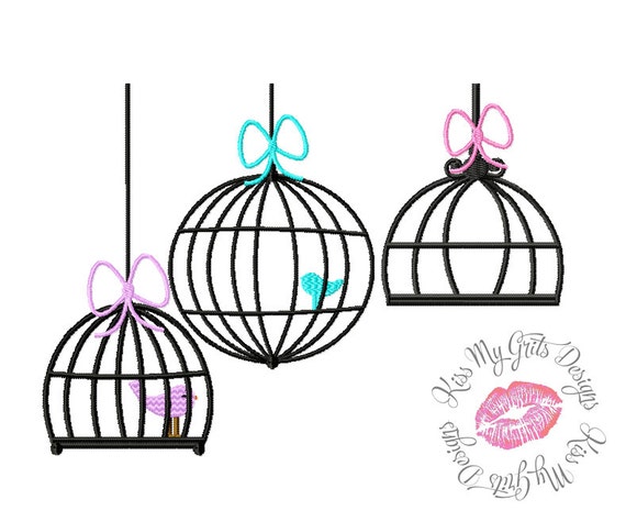 Birdcage Embroidery Design 1