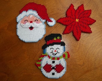 Needle Point Plastic Canvas Santa Claus Face by CraftsByChrisAnn