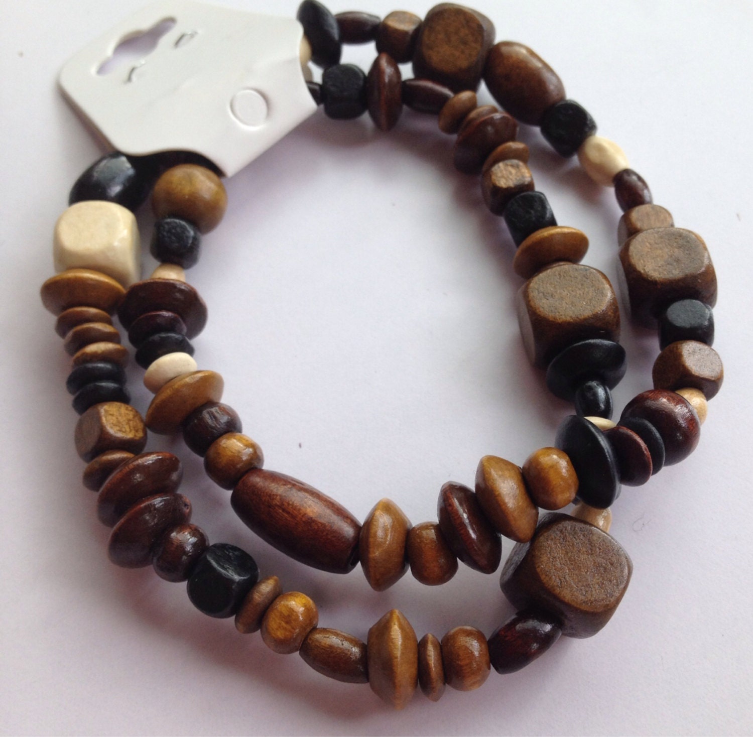 Wooden stretch bangle stretch bracelet wooden by DianaSianCrafts