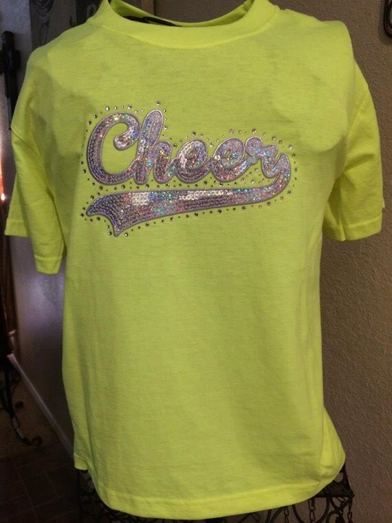 Rhinestone / Sequined CHEER Shirt by LuckySpurBoutique on Etsy